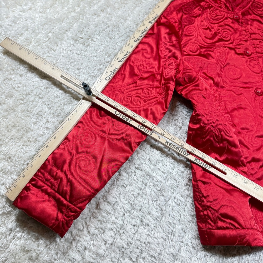 Classic Elements Jacket Women's Medium Red Floral… - image 7